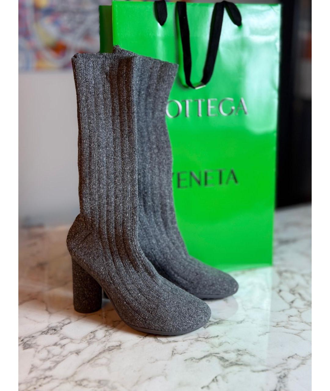 BOTTEGA VENETA Серые текстильные сапоги, фото 8