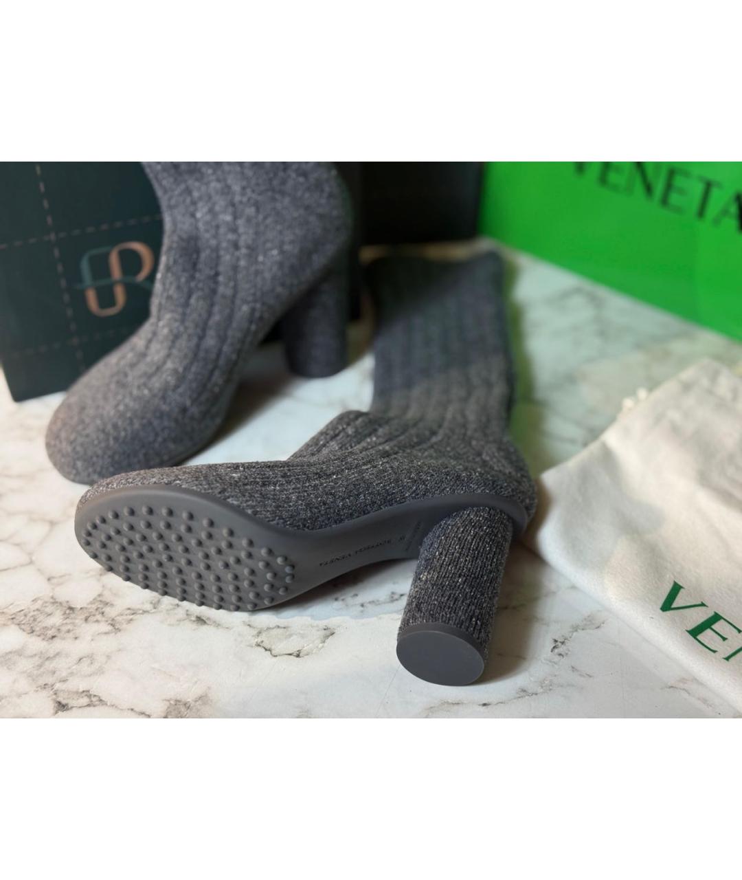 BOTTEGA VENETA Серые текстильные сапоги, фото 7