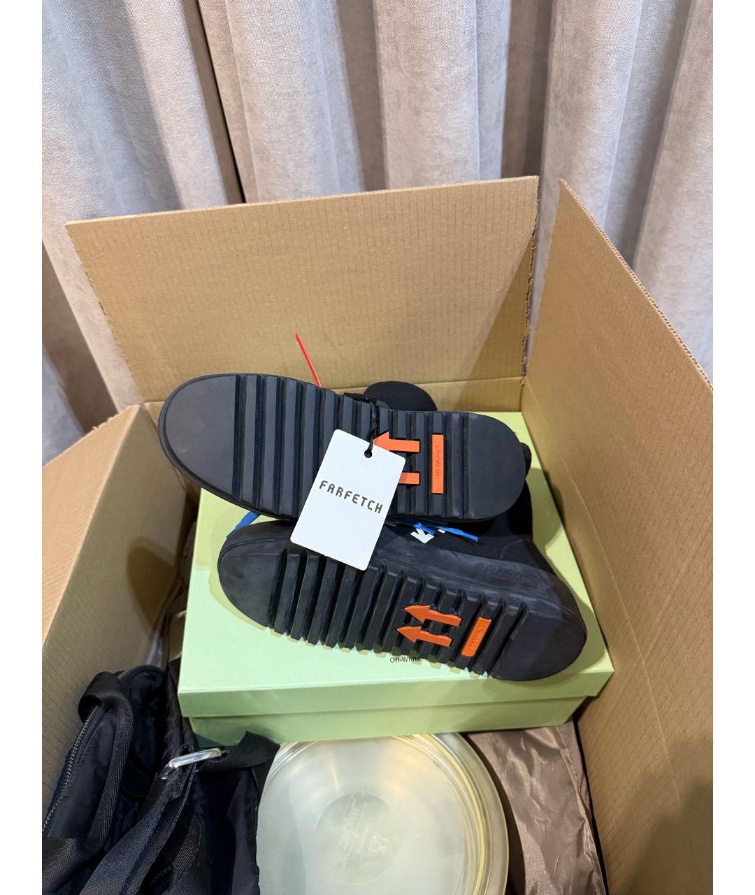 OFF-WHITE Черные текстильные кроссовки, фото 4