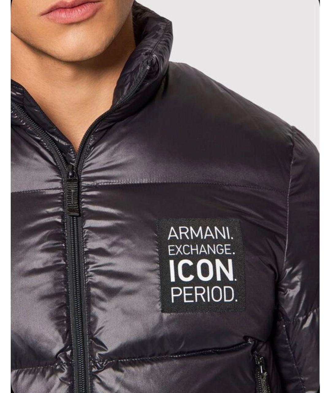 ARMANI EXCHANGE Черный полиамидовый пуховик, фото 4