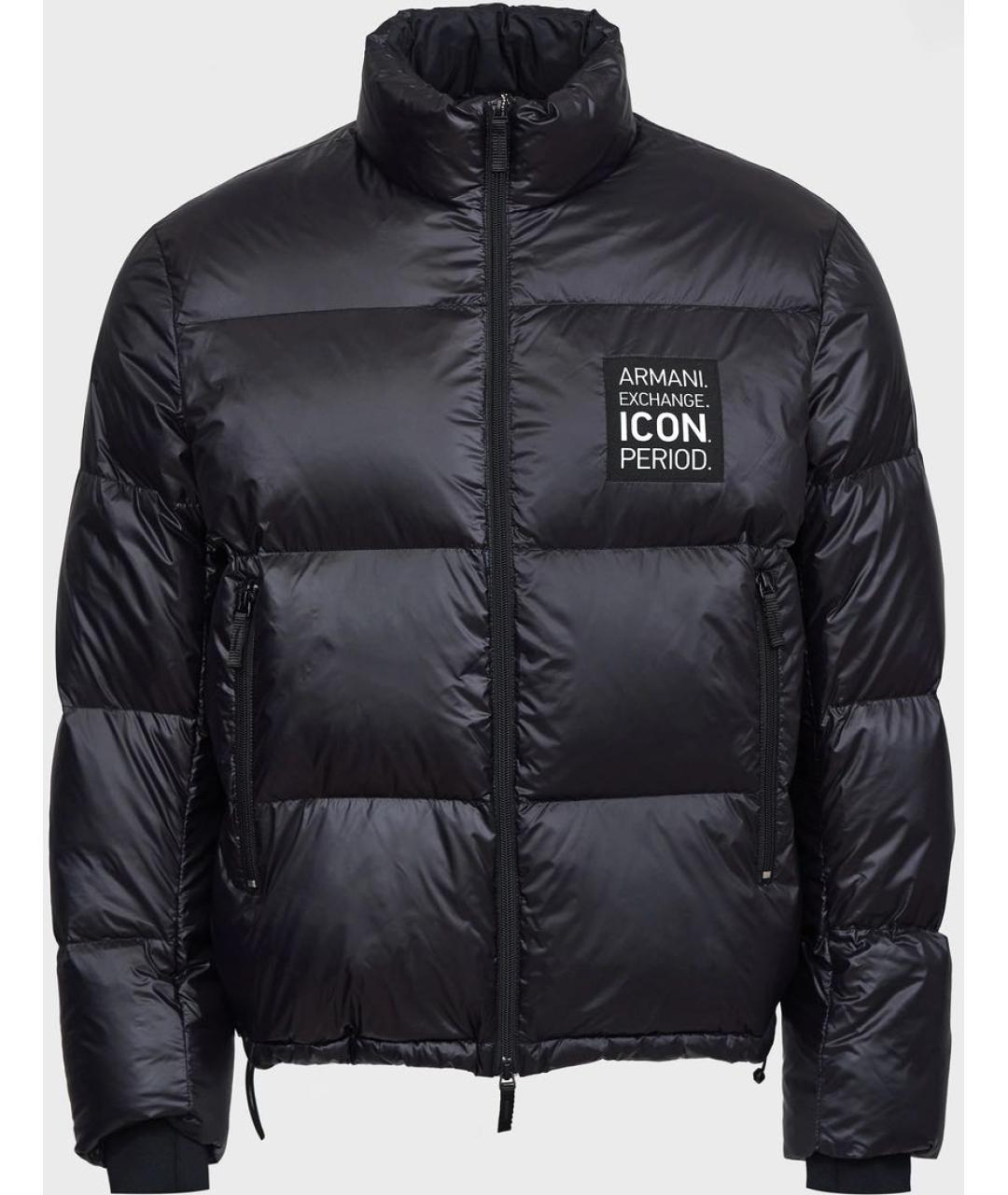 ARMANI EXCHANGE Черный полиамидовый пуховик, фото 9