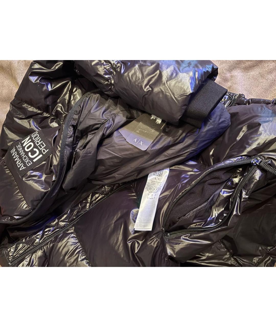 ARMANI EXCHANGE Черный полиамидовый пуховик, фото 3