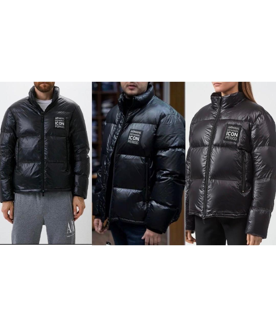 ARMANI EXCHANGE Черный полиамидовый пуховик, фото 6