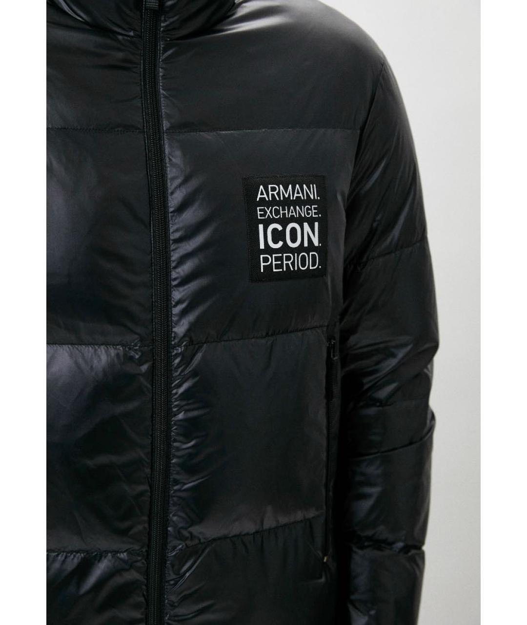 ARMANI EXCHANGE Черный полиамидовый пуховик, фото 8