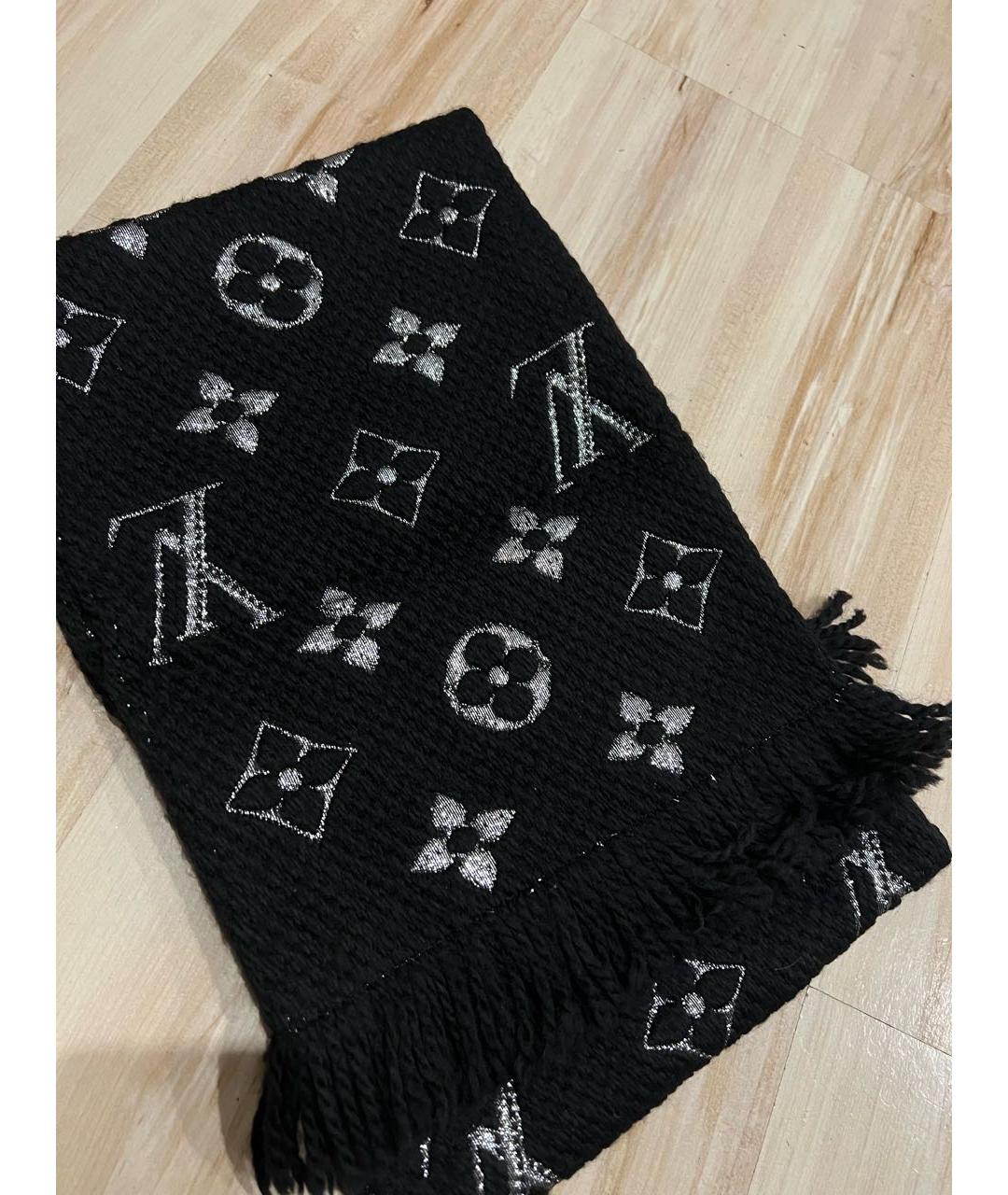 LOUIS VUITTON Черный шерстяной шарф, фото 5