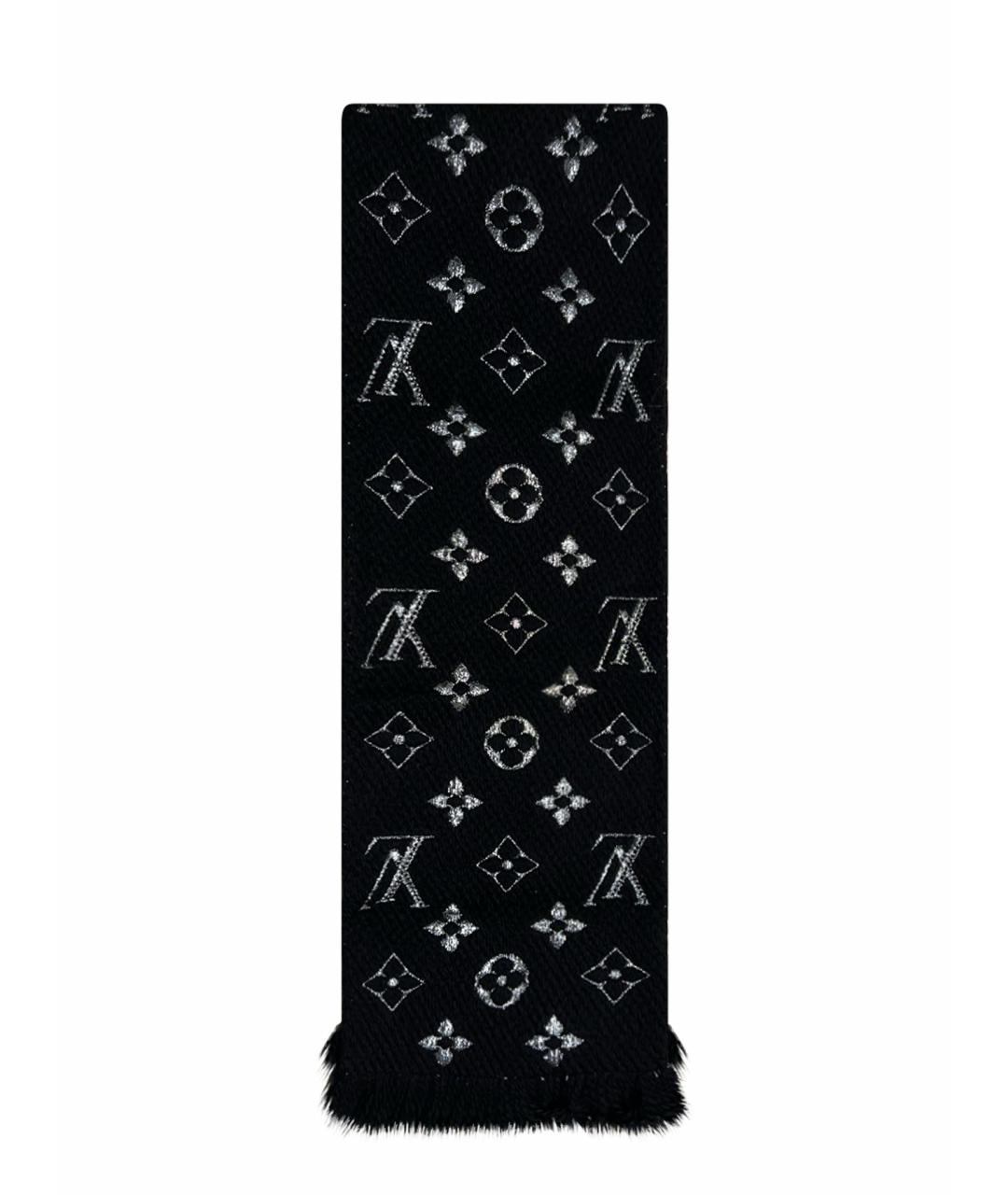 LOUIS VUITTON Черный шерстяной шарф, фото 1