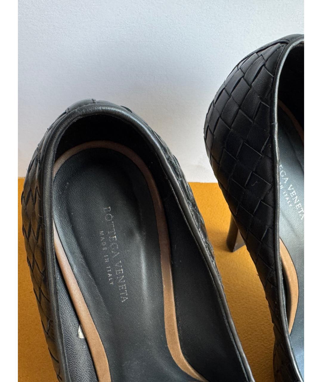 BOTTEGA VENETA Черные кожаные туфли, фото 5