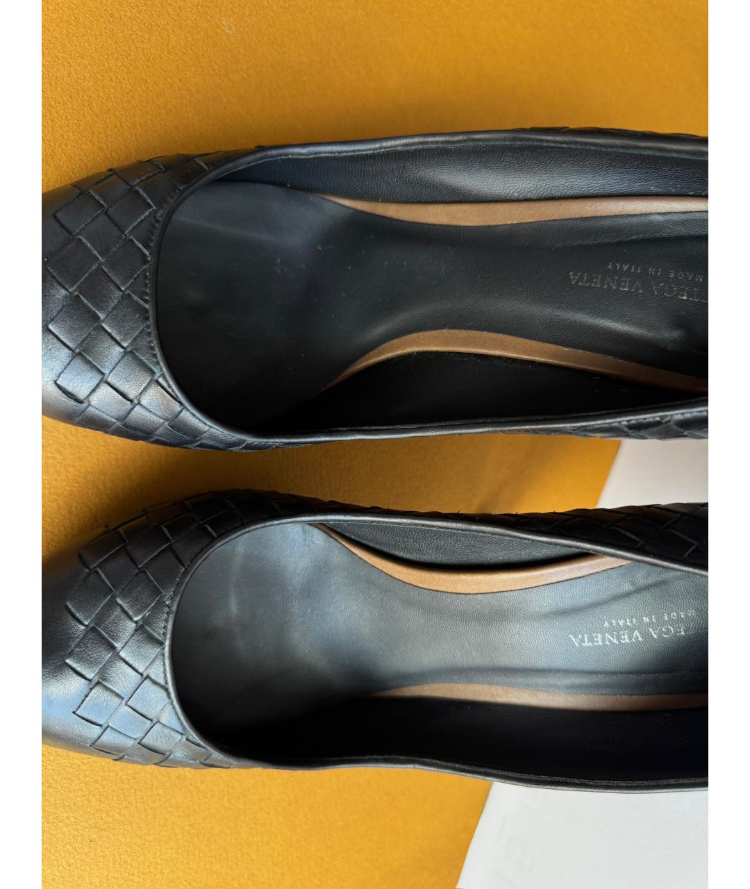 BOTTEGA VENETA Черные кожаные туфли, фото 6
