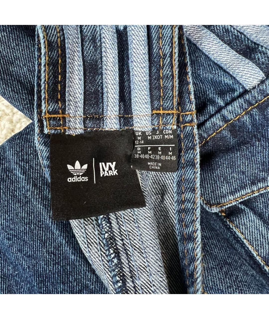 ADIDAS Темно-синие хлопковые прямые джинсы, фото 7