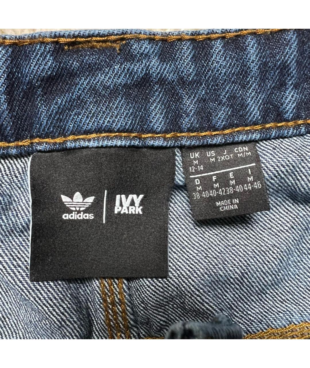 ADIDAS Темно-синие хлопковые прямые джинсы, фото 6