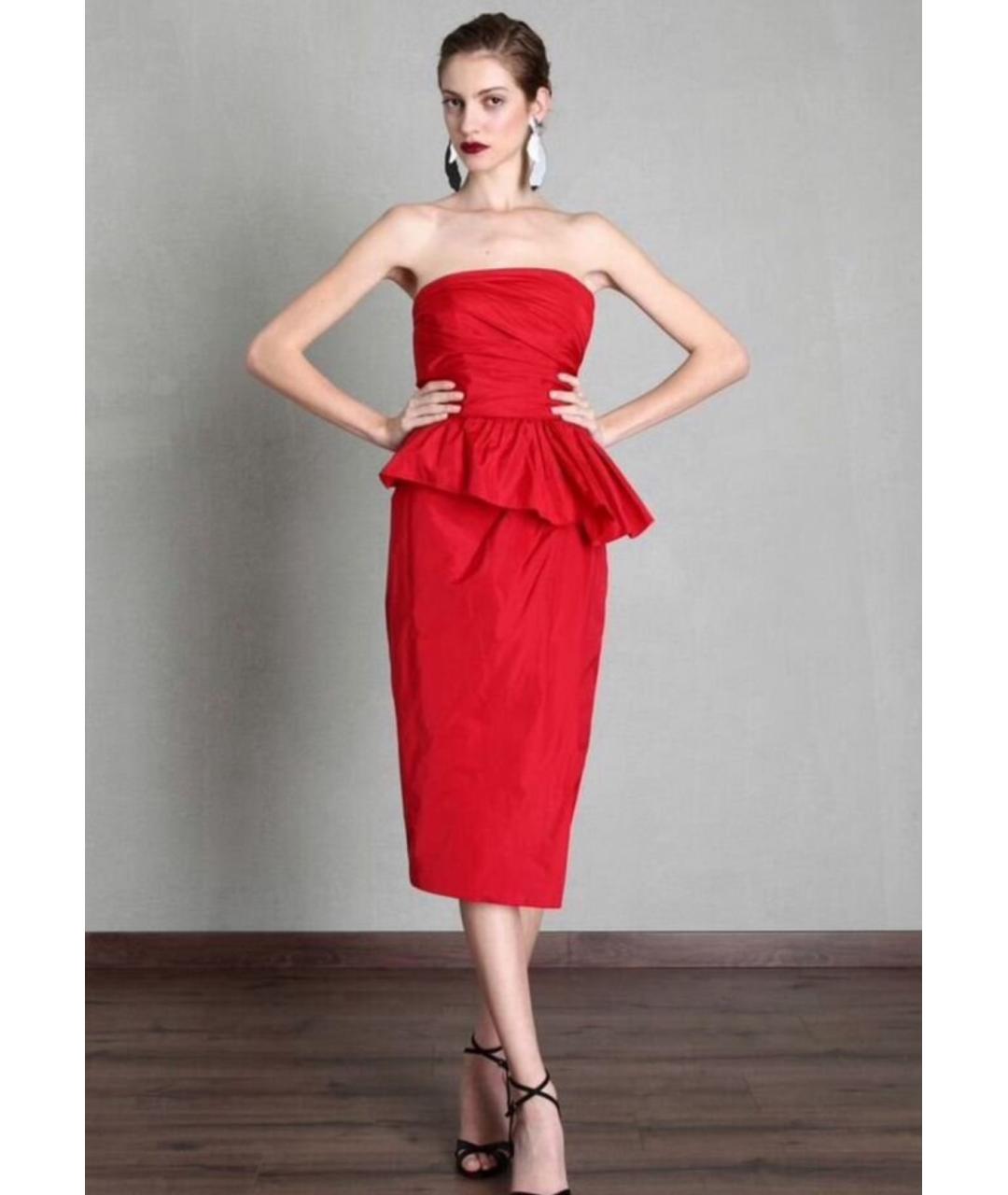 MAX MARA Красное шелковое вечернее платье, фото 4