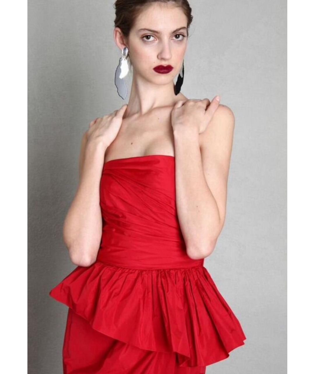 MAX MARA Красное шелковое вечернее платье, фото 6