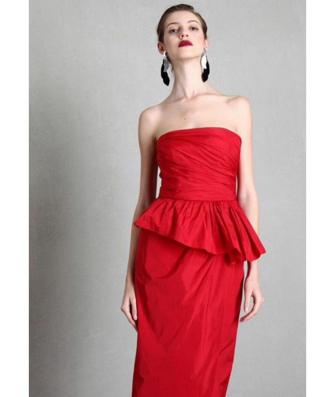 MAX MARA Красное шелковое вечернее платье, фото 7