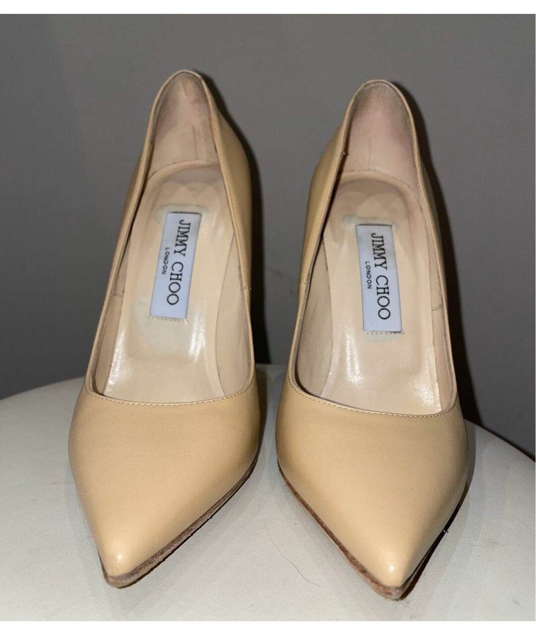 JIMMY CHOO Бежевые кожаные туфли, фото 2