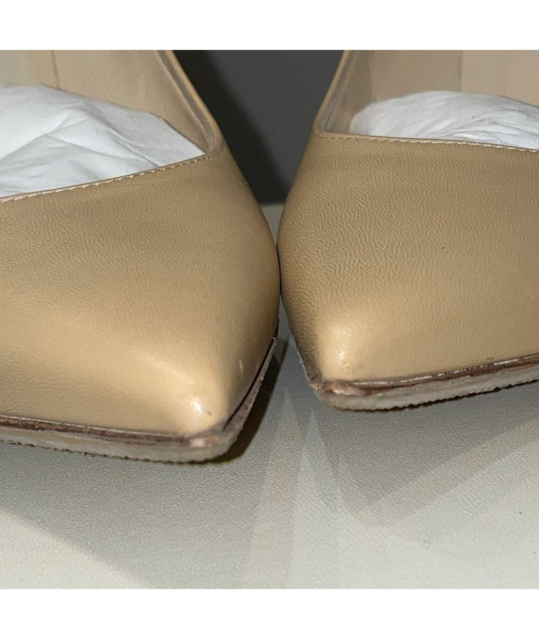 JIMMY CHOO Бежевые кожаные туфли, фото 5
