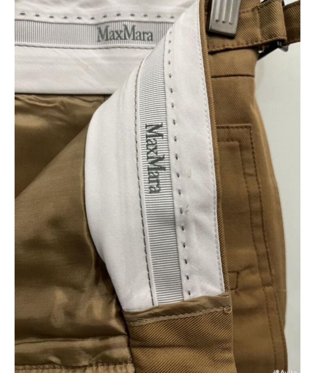 MAX MARA Коричневая хлопковая юбка миди, фото 7