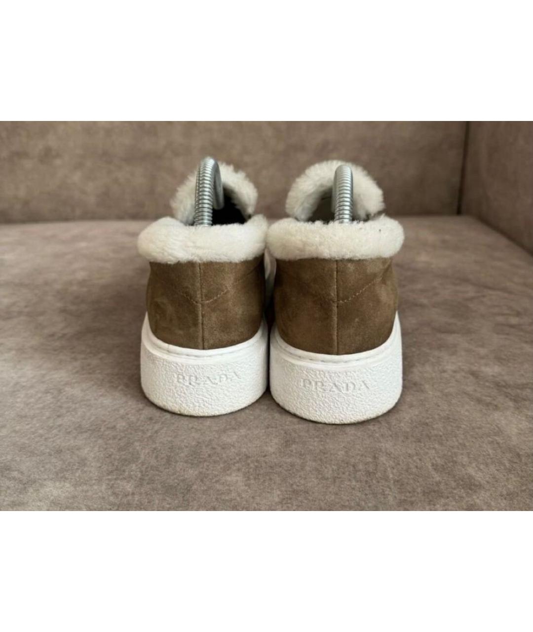 PRADA Коричневые замшевые лоферы, фото 3