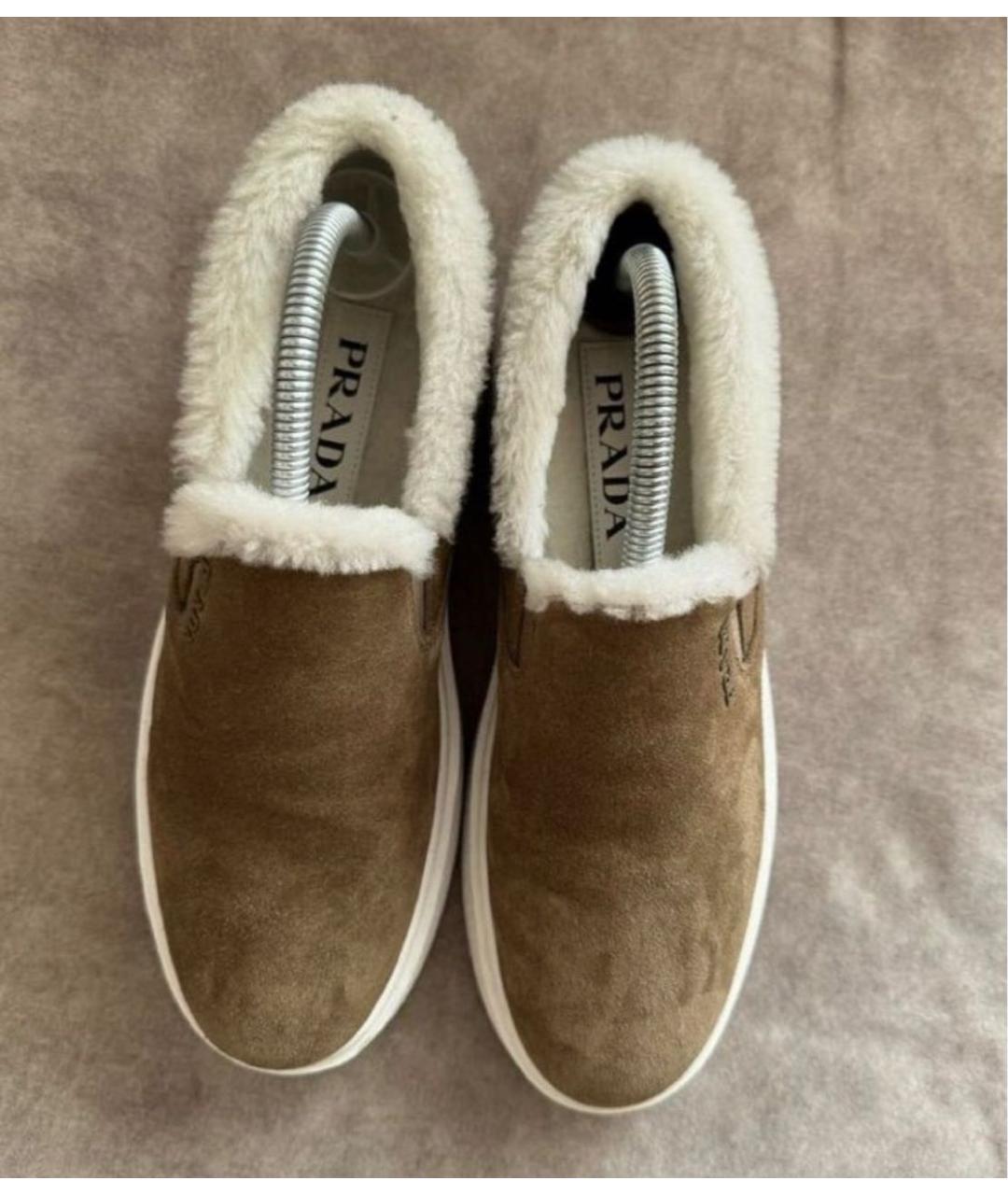PRADA Коричневые замшевые лоферы, фото 2