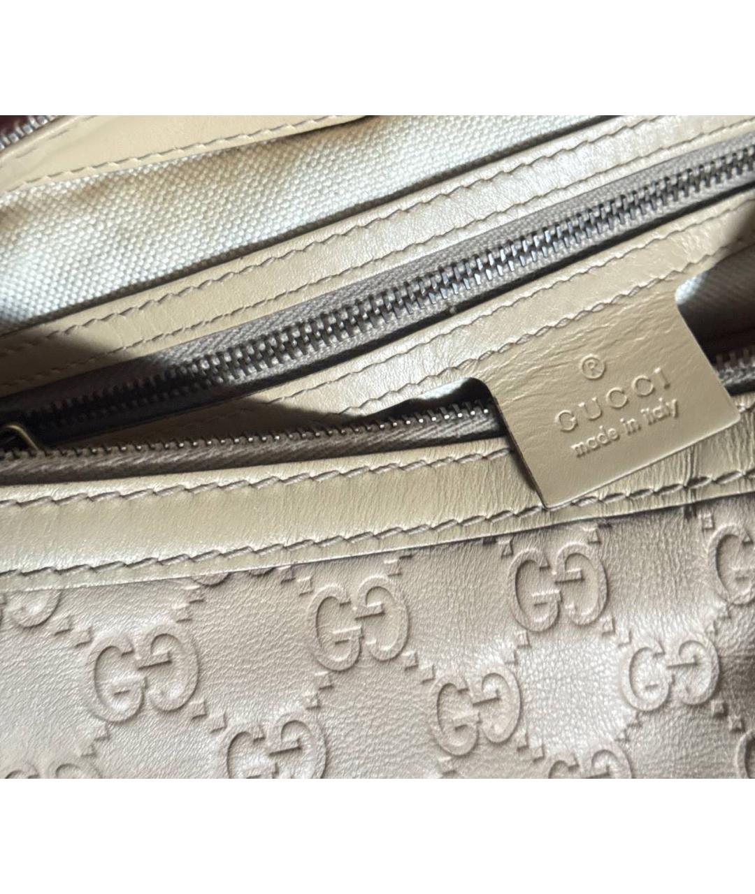 GUCCI Бежевая кожаная сумка через плечо, фото 6