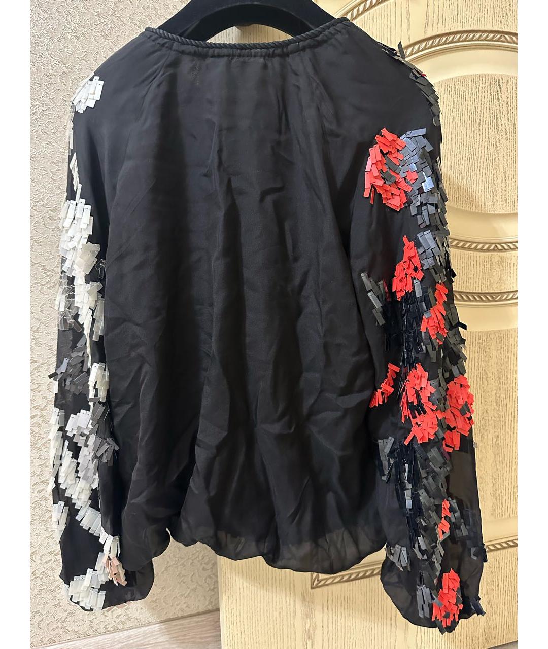 LANVIN Черная шифоновая блузы, фото 2