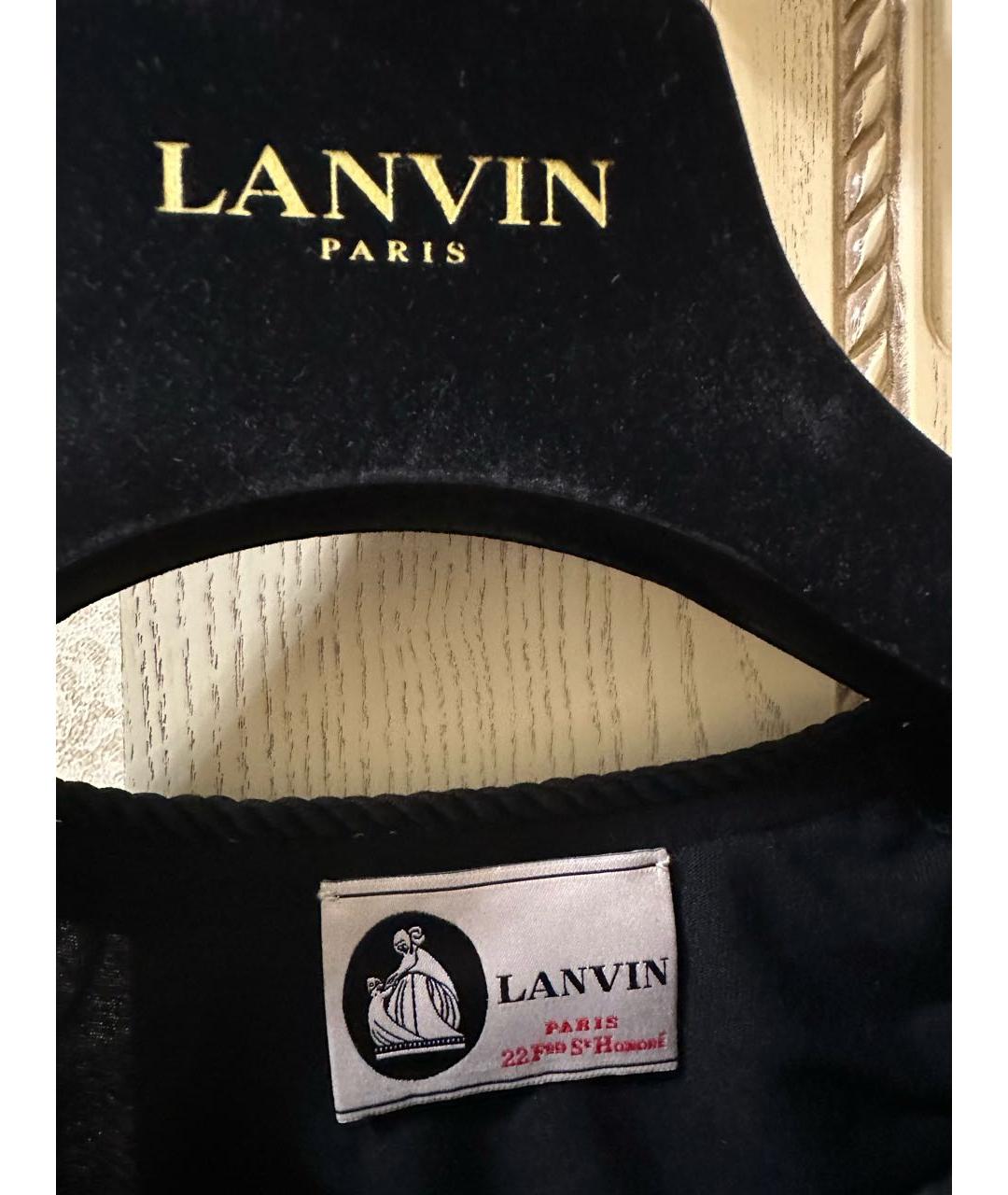 LANVIN Черная шифоновая блузы, фото 3