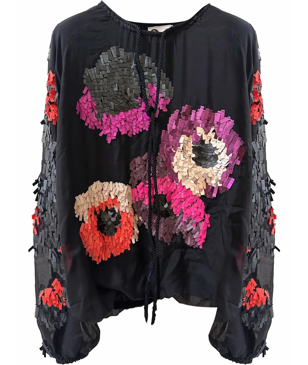 LANVIN Черная шифоновая блузы, фото 1