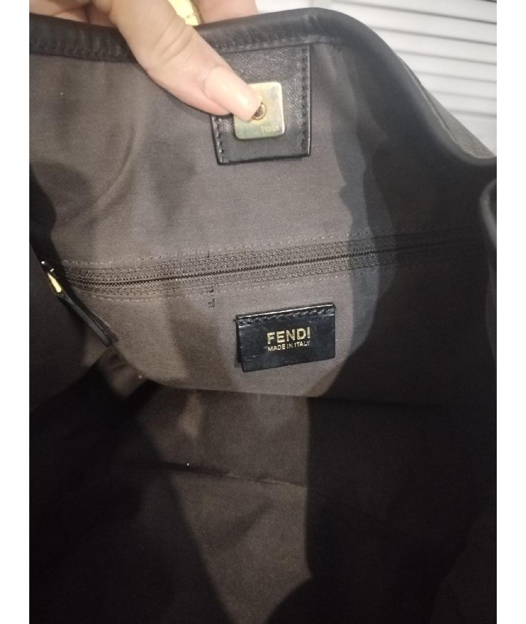 FENDI Серая кожаная сумка через плечо, фото 6