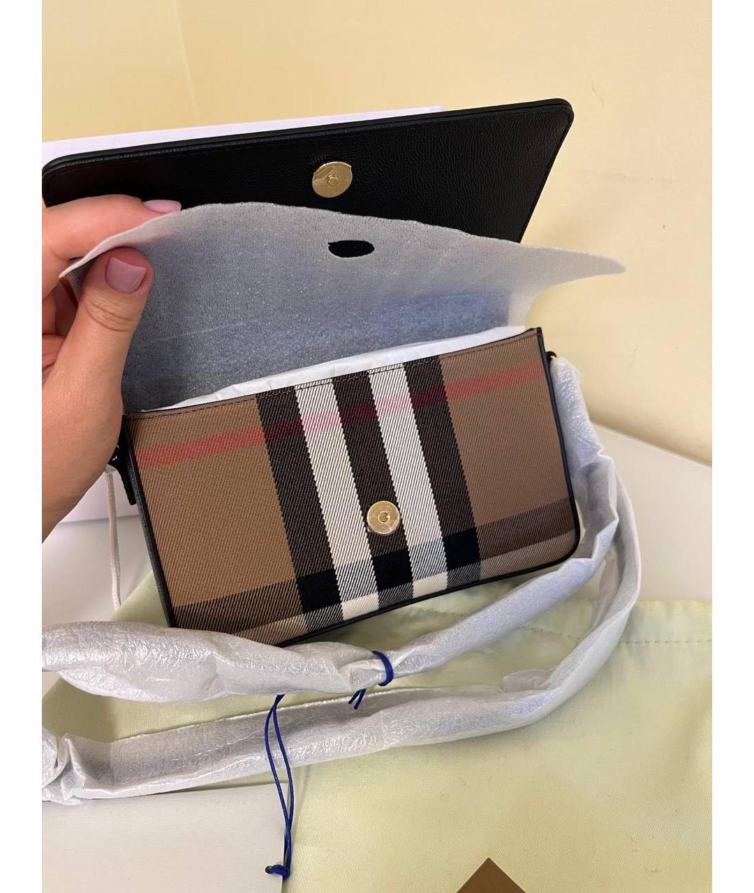 BURBERRY Черная кожаная сумка на плечо, фото 4