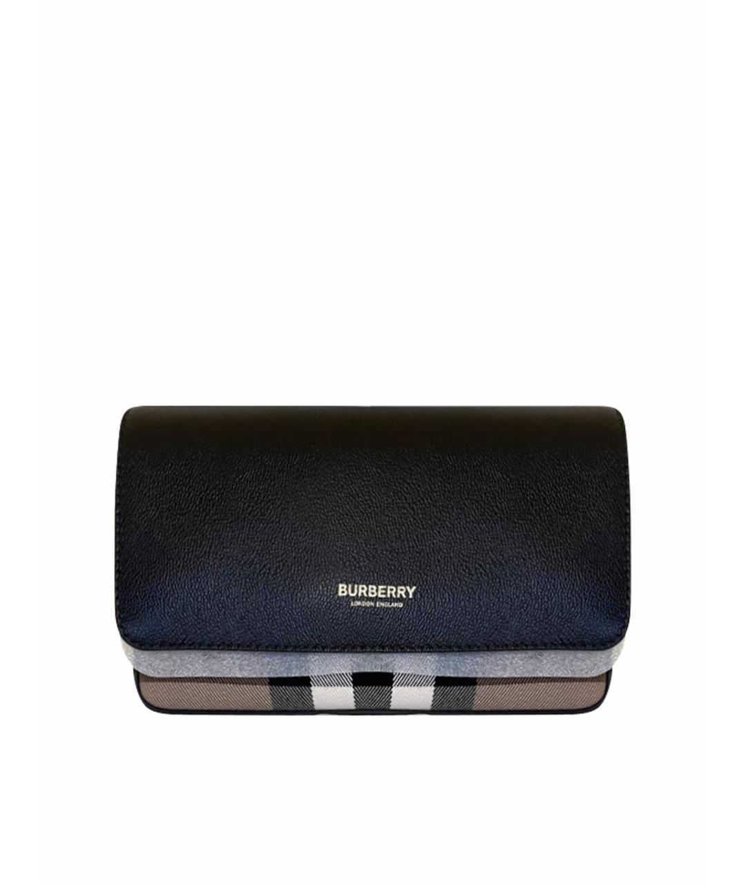 BURBERRY Черная кожаная сумка на плечо, фото 1