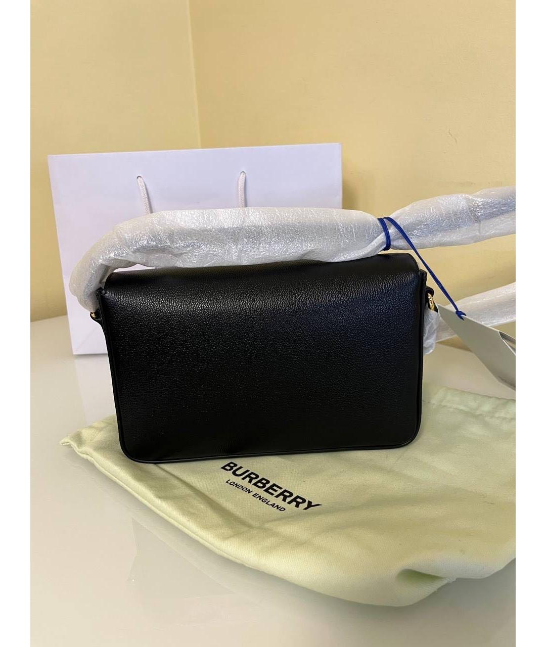 BURBERRY Черная кожаная сумка на плечо, фото 3