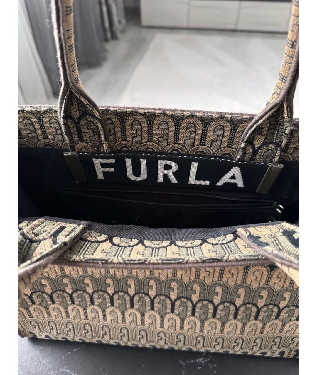 FURLA Хаки сумка тоут, фото 4