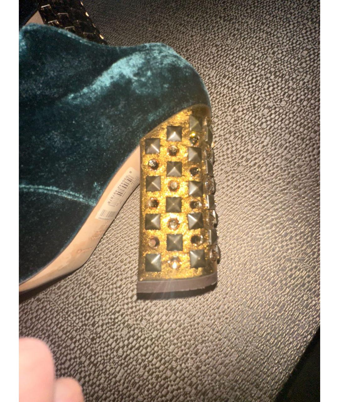 DOLCE&GABBANA Зеленые бархатные ботильоны, фото 6