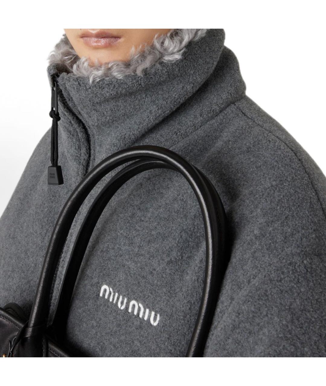MIU MIU Серая полиэстеровая куртка, фото 4