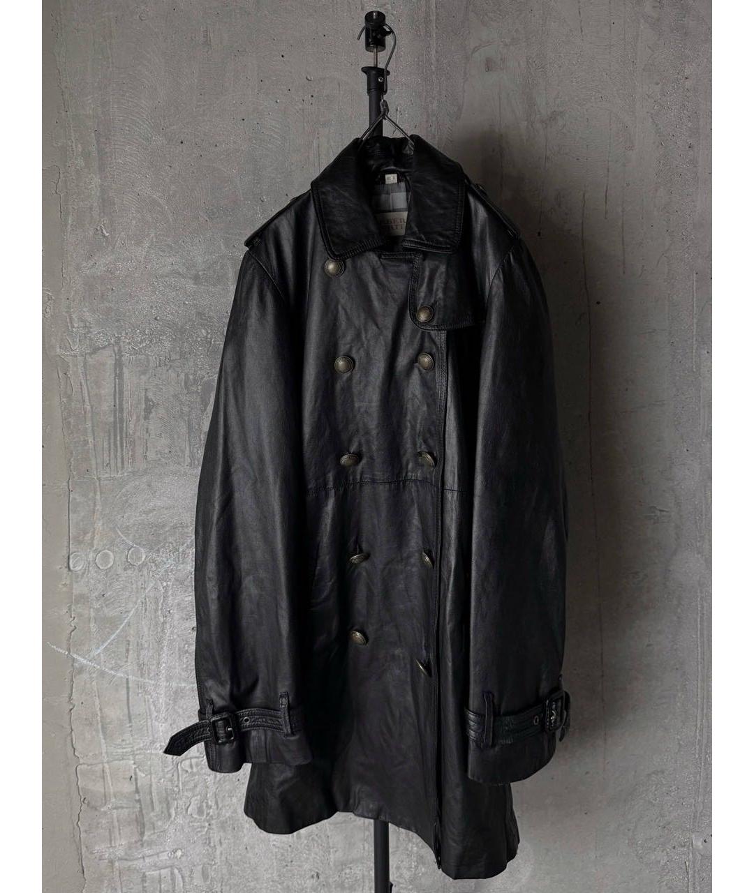 BURBERRY Черное кожаное пальто, фото 9
