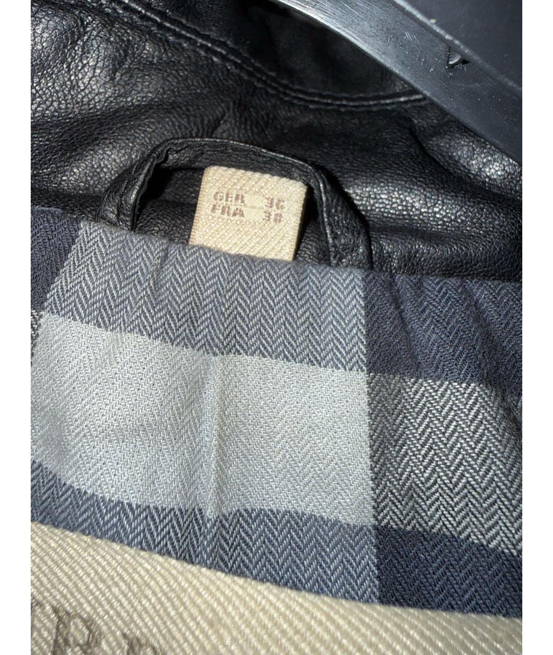 BURBERRY Черное кожаное пальто, фото 6