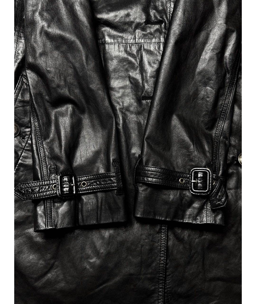 BURBERRY Черное кожаное пальто, фото 5