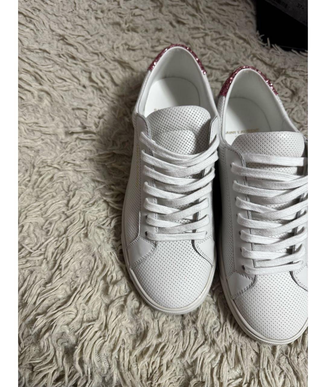 SAINT LAURENT Белые кожаные кеды, фото 4