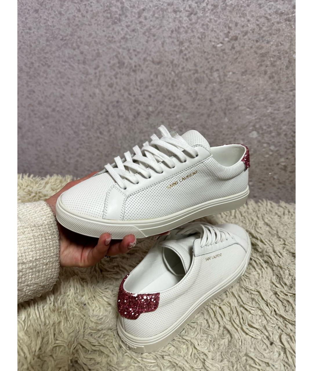 SAINT LAURENT Белые кожаные кеды, фото 2