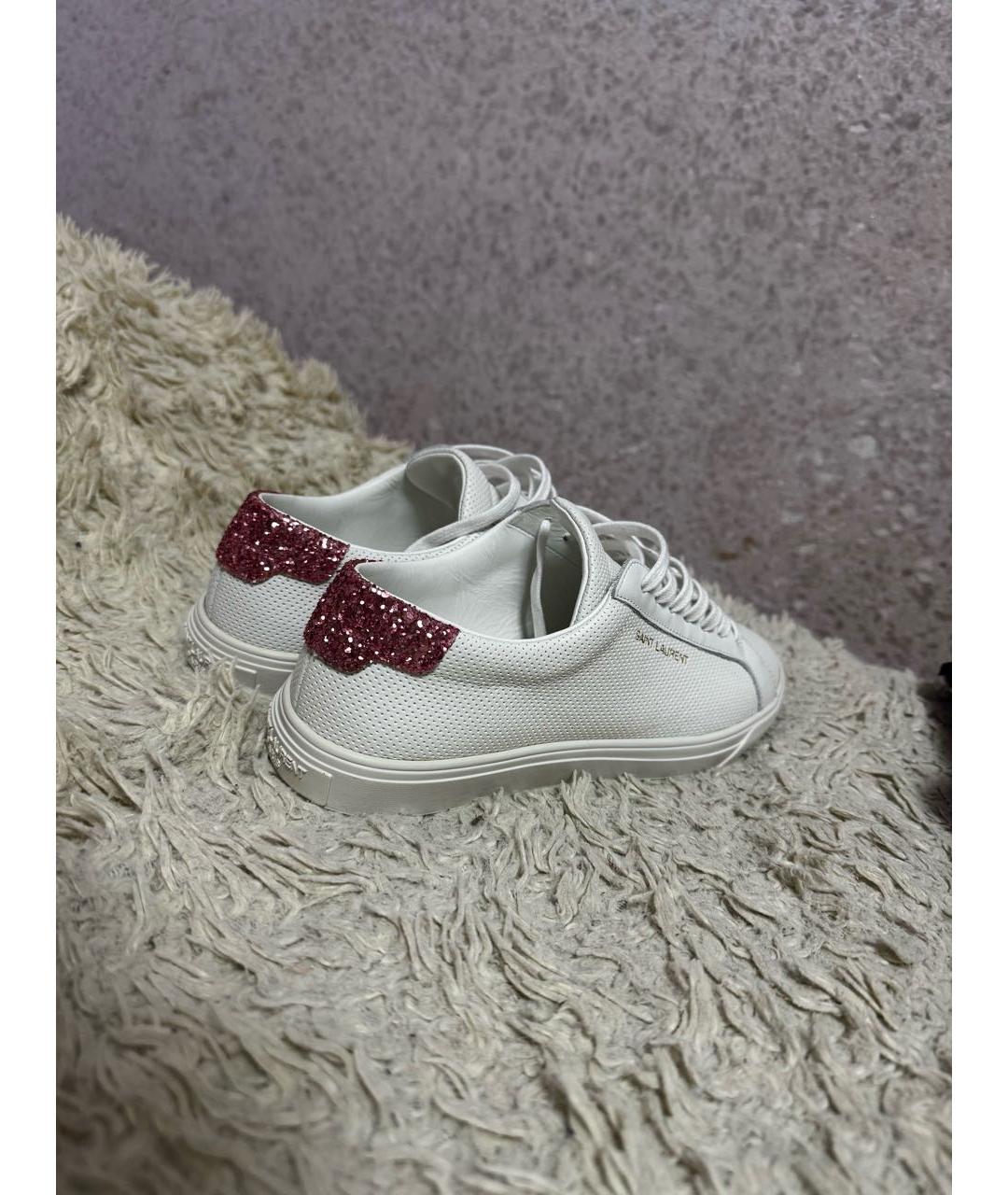 SAINT LAURENT Белые кожаные кеды, фото 5
