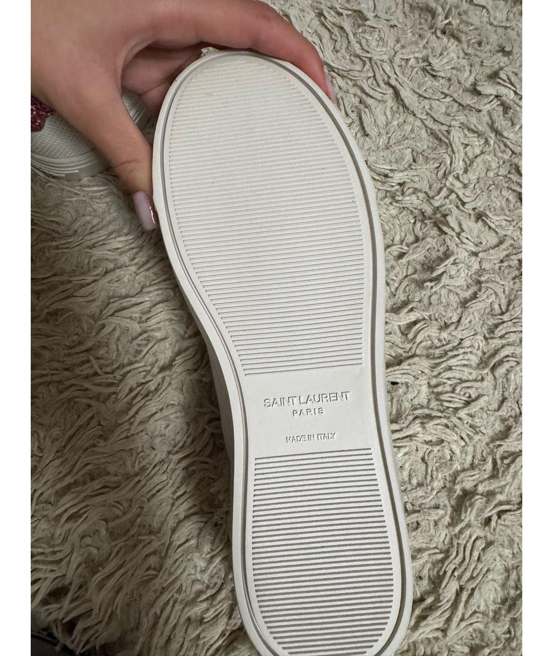 SAINT LAURENT Белые кожаные кеды, фото 6