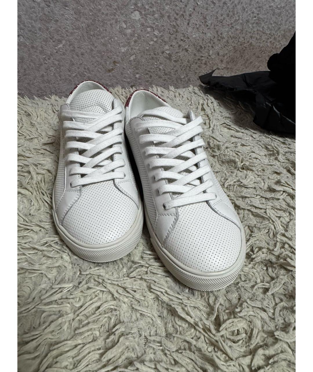 SAINT LAURENT Белые кожаные кеды, фото 3