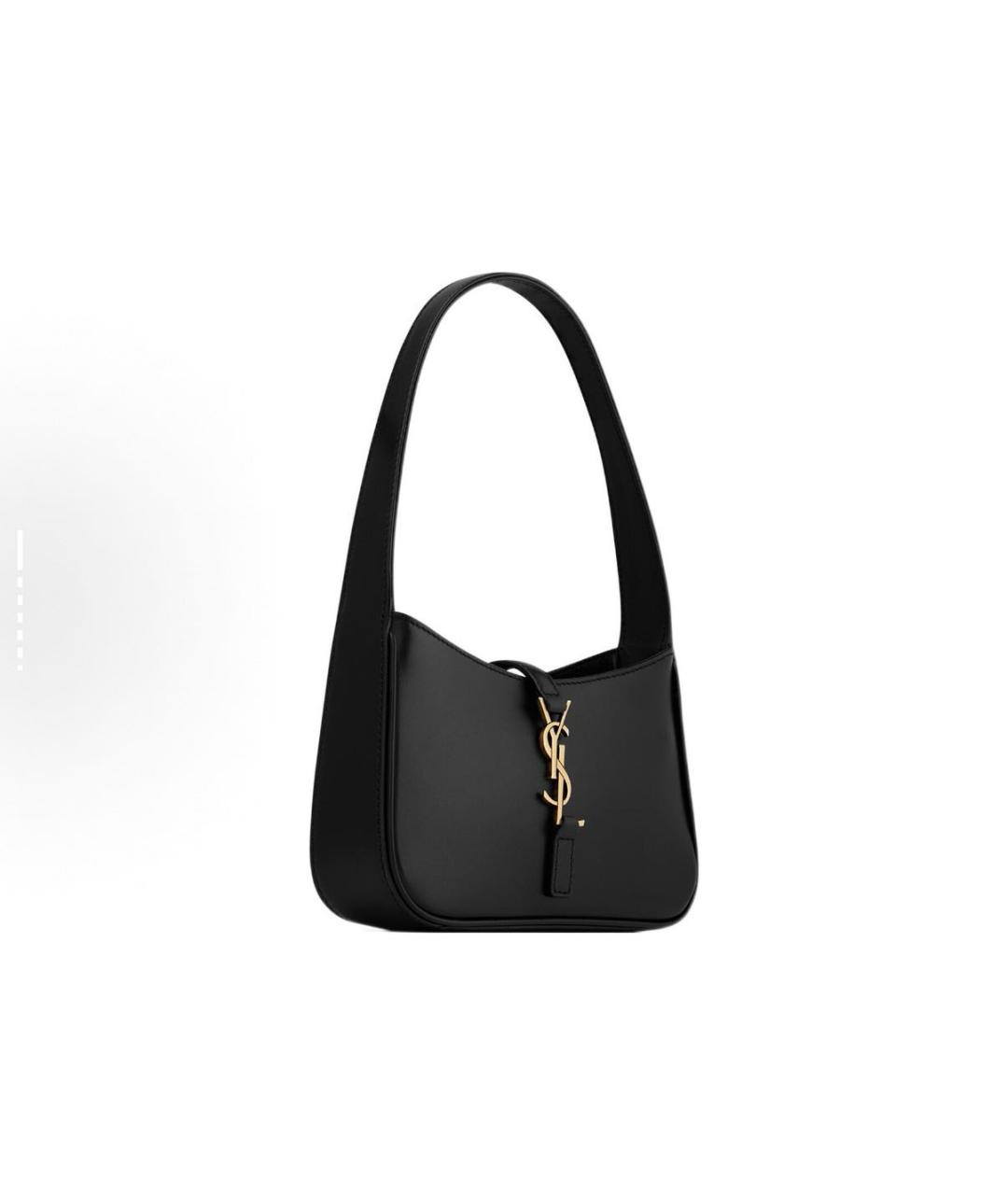 SAINT LAURENT Черная кожаная сумка на плечо, фото 4