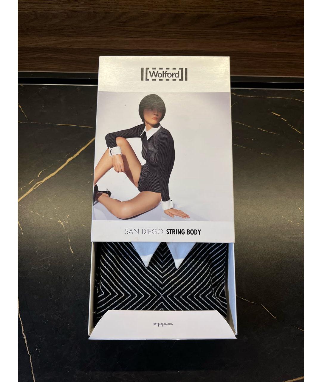 WOLFORD Черное хлопко-эластановое боди, фото 4