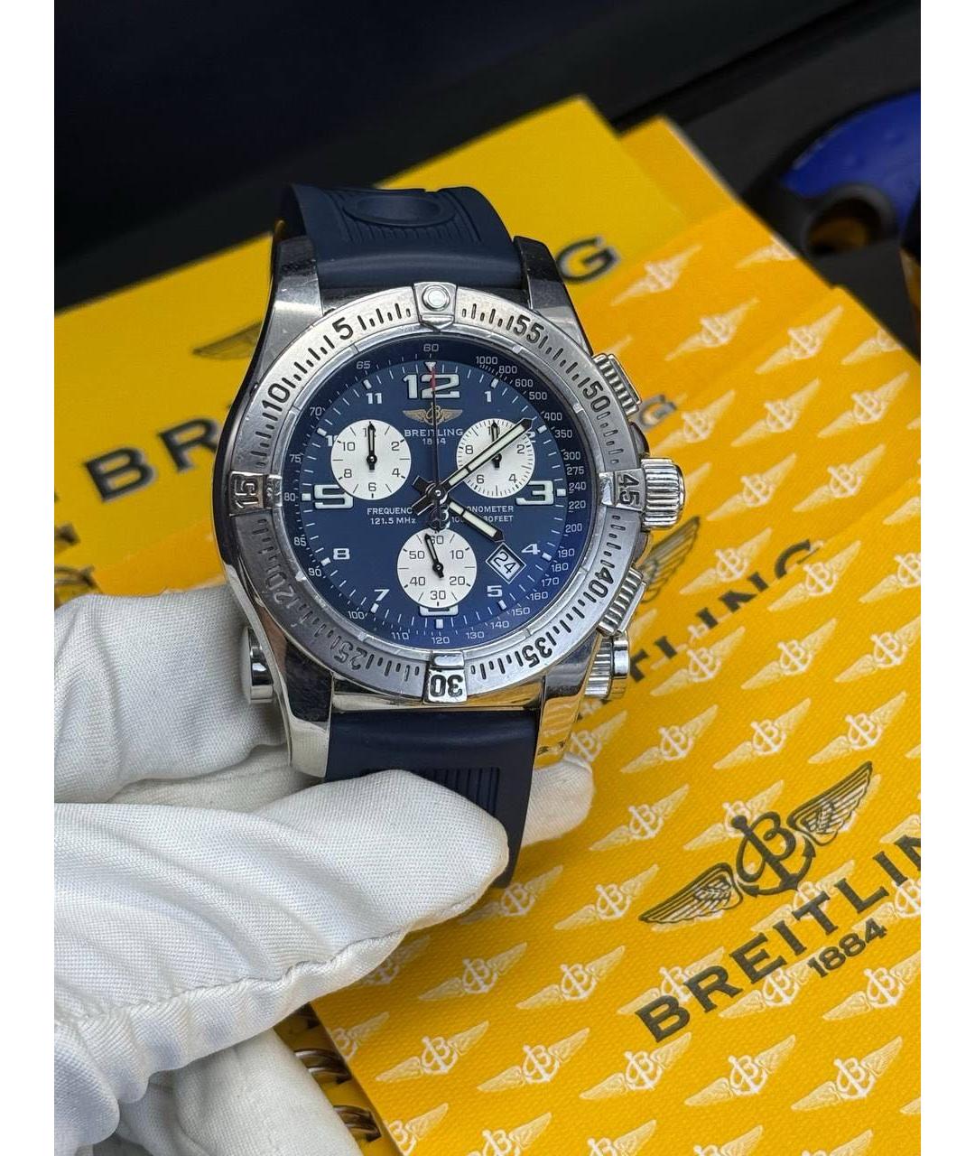BREITLING Синие металлические часы, фото 9