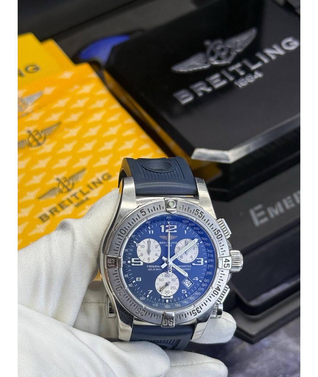 BREITLING Синие металлические часы, фото 2