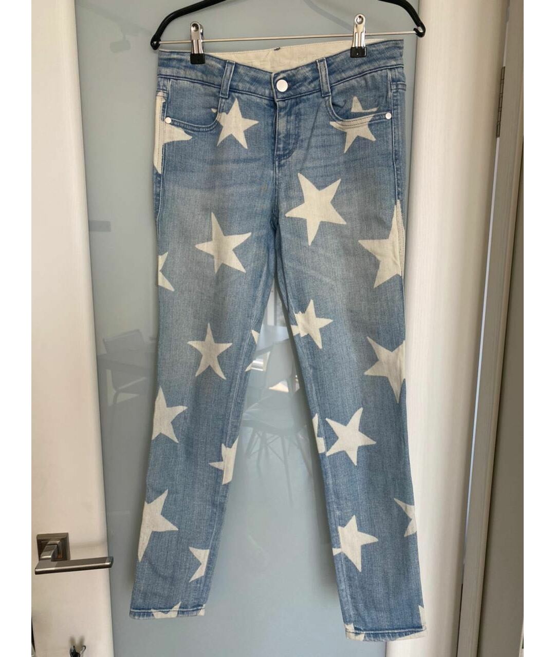 STELLA MCCARTNEY Голубые хлопковые прямые джинсы, фото 4