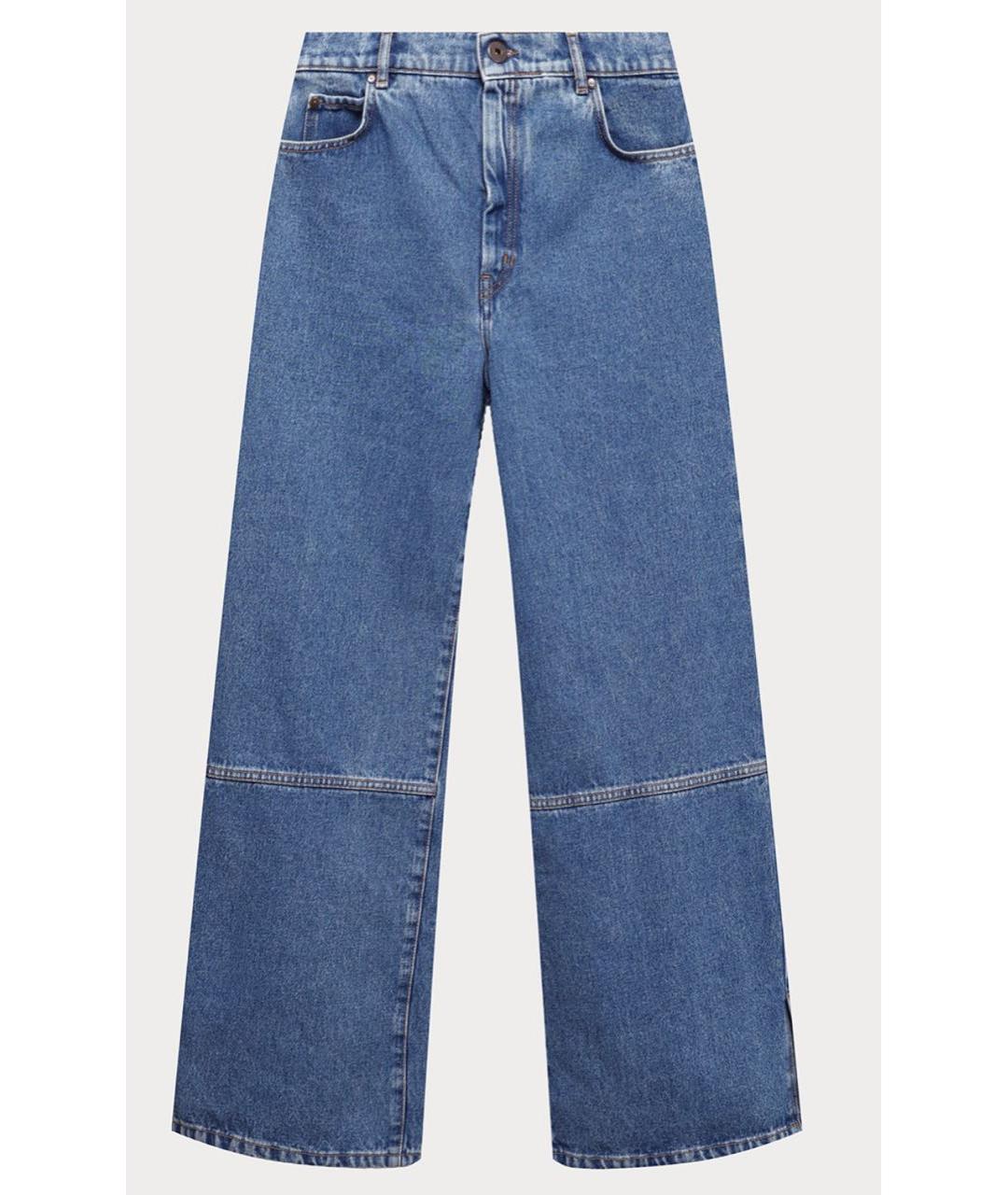 WEEKEND MAX MARA Голубые хлопковые прямые джинсы, фото 9