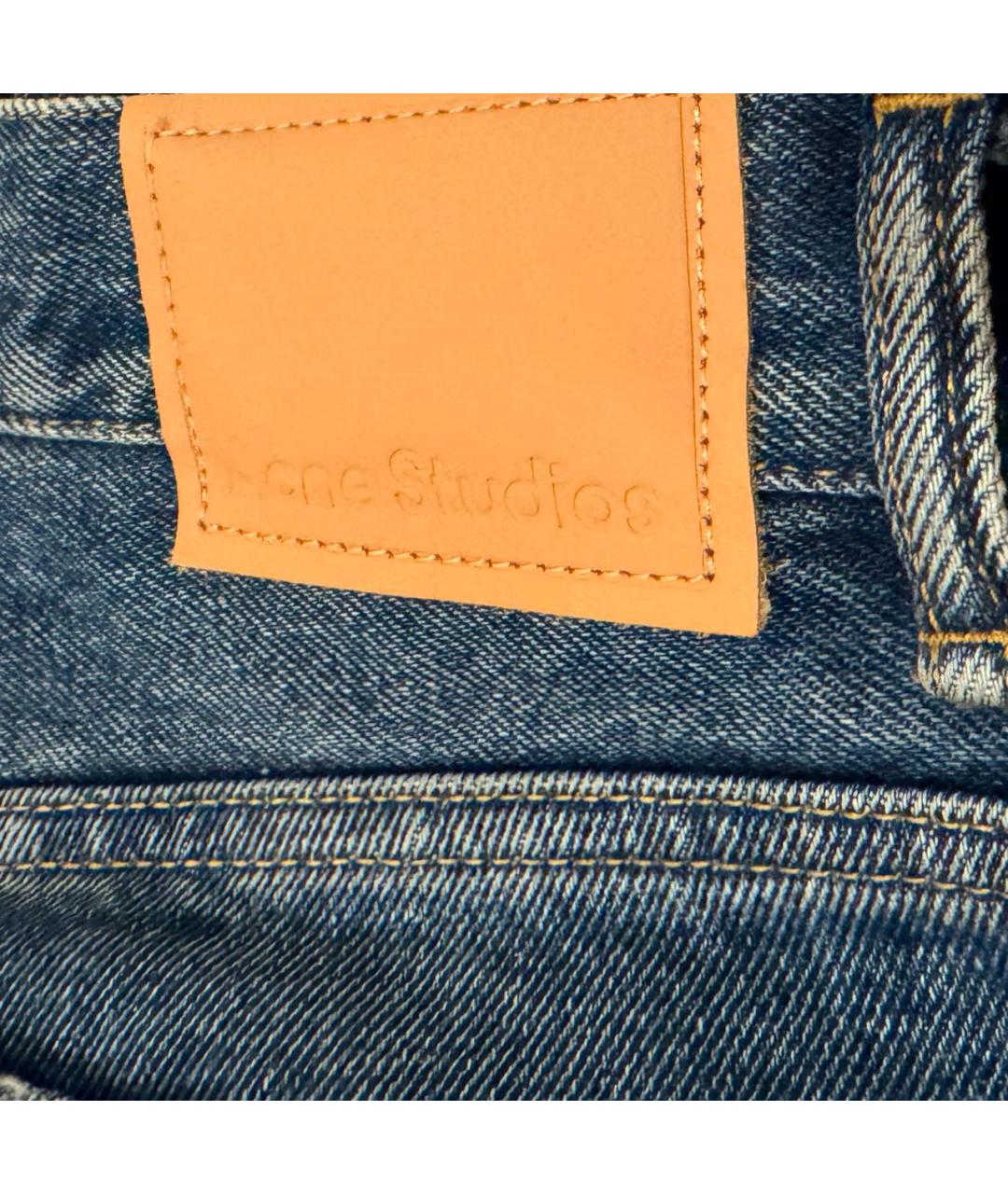 ACNE STUDIOS Темно-синие хлопковые прямые джинсы, фото 4