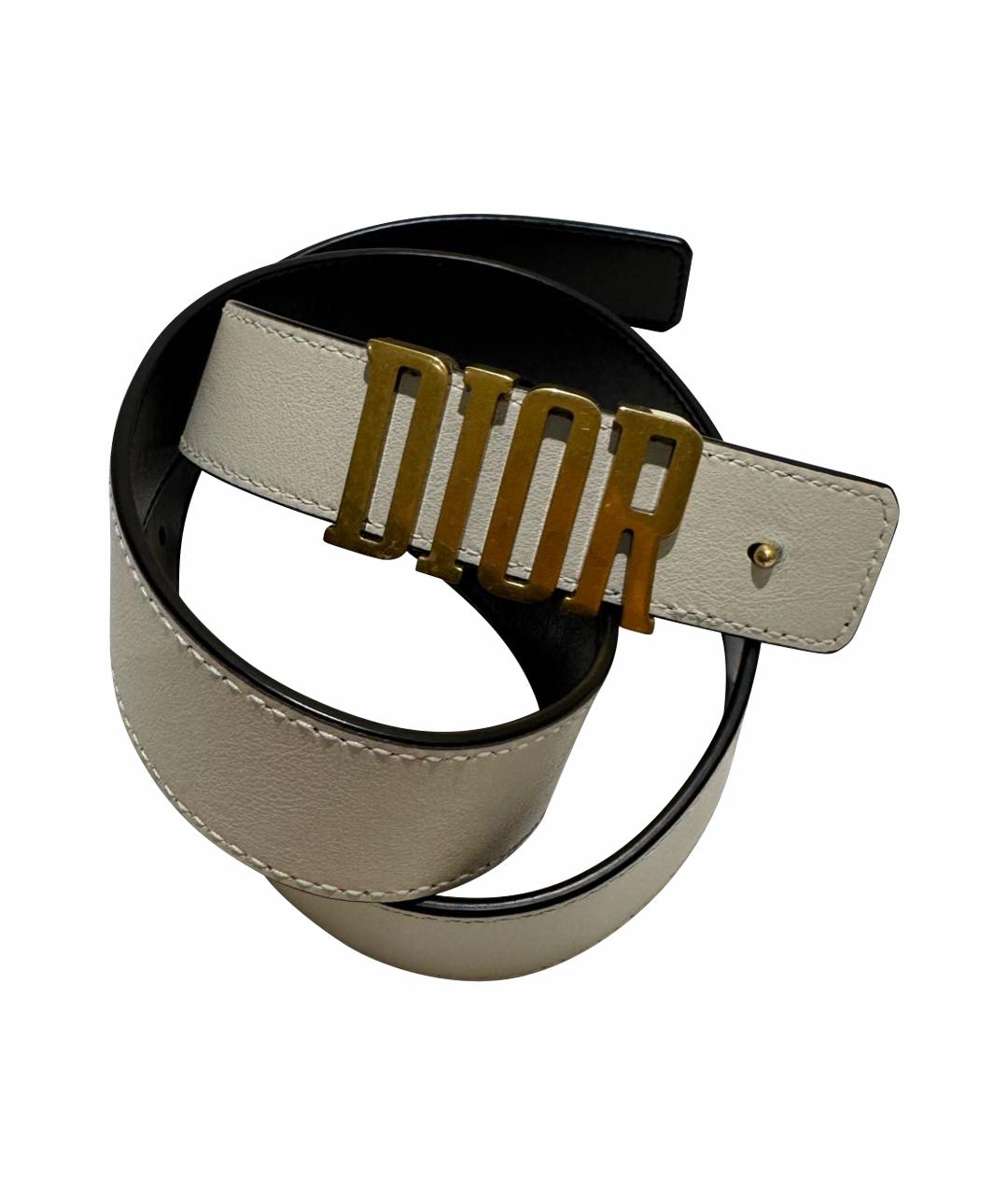 CHRISTIAN DIOR Белый кожаный ремень, фото 1