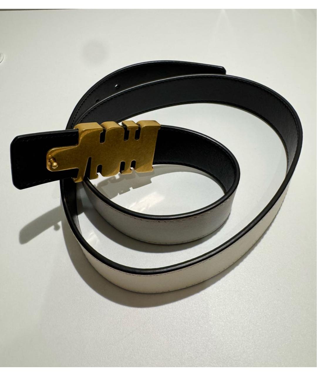 CHRISTIAN DIOR Белый кожаный ремень, фото 3